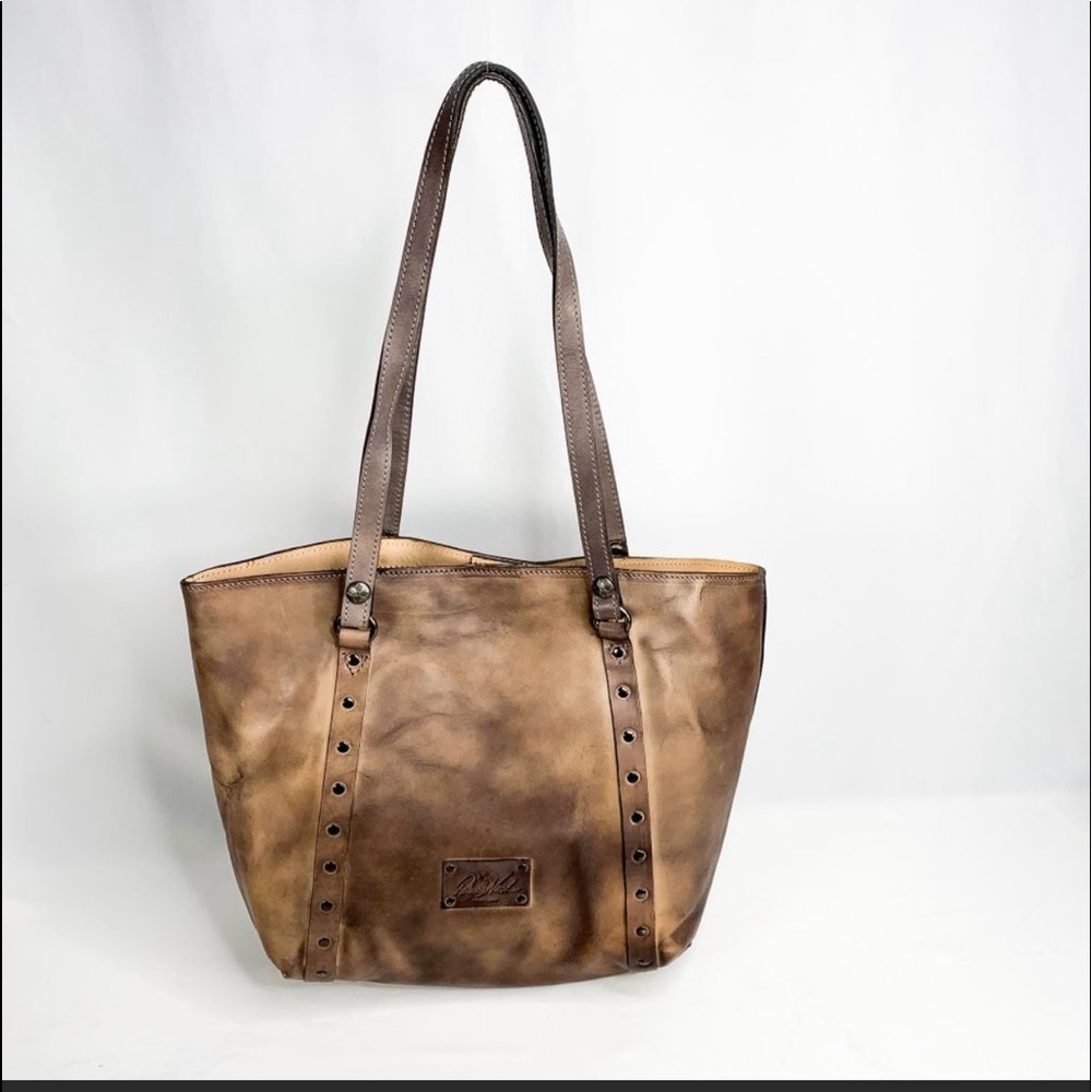 PATRICIA NASH Smokey Brown Leather Tote Shopper